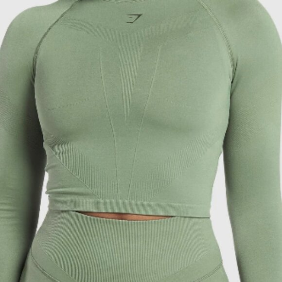 BNWT GYMSHARK Activate Long Sleeve Top Force Green Sold Out XS - Picture 2 of 8